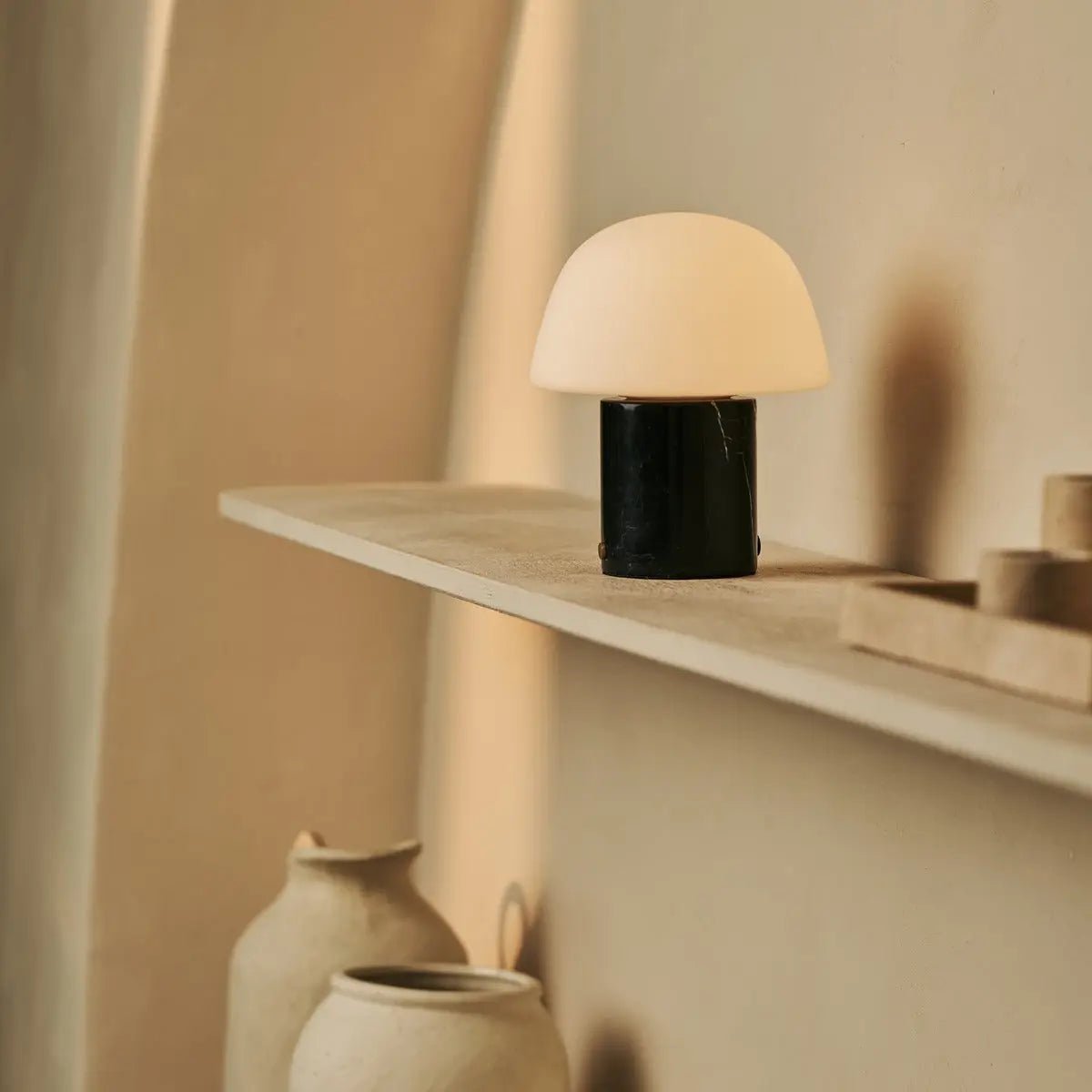 Maes Black / Nero Marquina - Elegante marmeren oplaadbare tafellamp, tot 100 uur verlichting, stijlvol en functioneel - Afbeelding 2