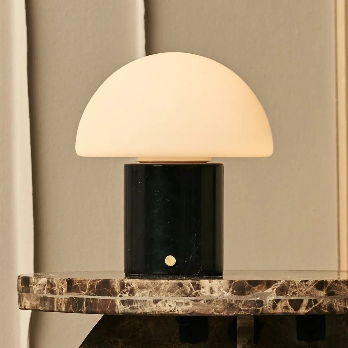 Maris Black / Nero Marquina - Klassiek oplaadbare marmeren tafellamp met 3 lichte kleuren en dimfunctie - Afbeelding 9