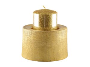 Gold Metal Candle Holder 12,5x12.5x8.5 cm
