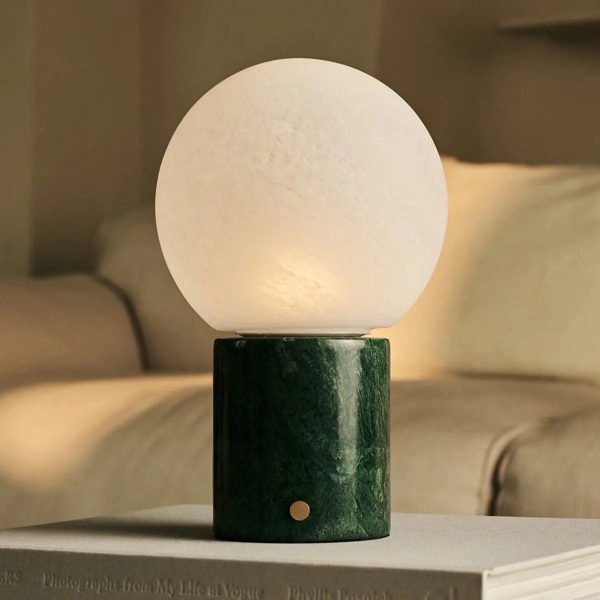 Metsu Green / Verde Alpi - Classic Marmeren oplaadbare tafellamp met 3 lichte kleuren en dimfunctie - Afbeelding 7