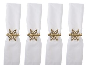 Set van 4 rondes van gouden vlokken handdoeken