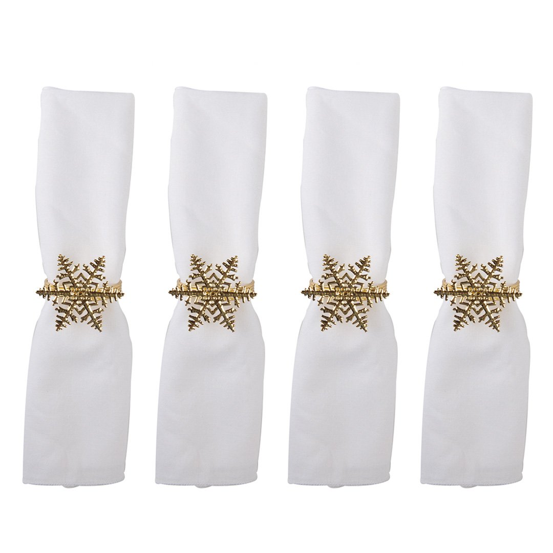 Set van 4 rondes van gouden vlokken handdoeken