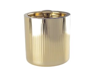 Gouden ijsemmer met geribbeld patroon