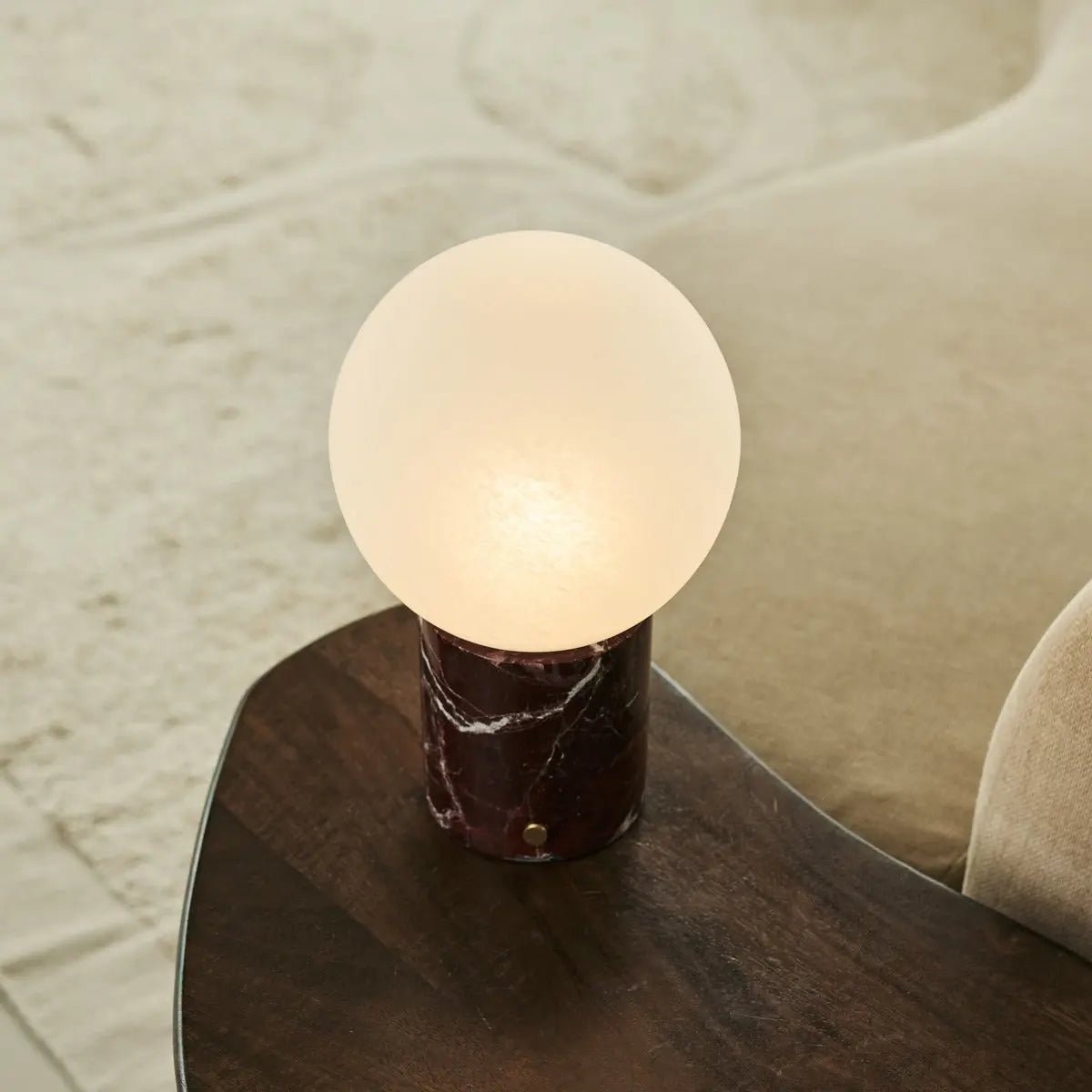 Metsu Rood / Rosso Levanto – Klassieke marmeren oplaadbare tafellamp met 3 lichtkleuren en dimfunctie - Afbeelding 4