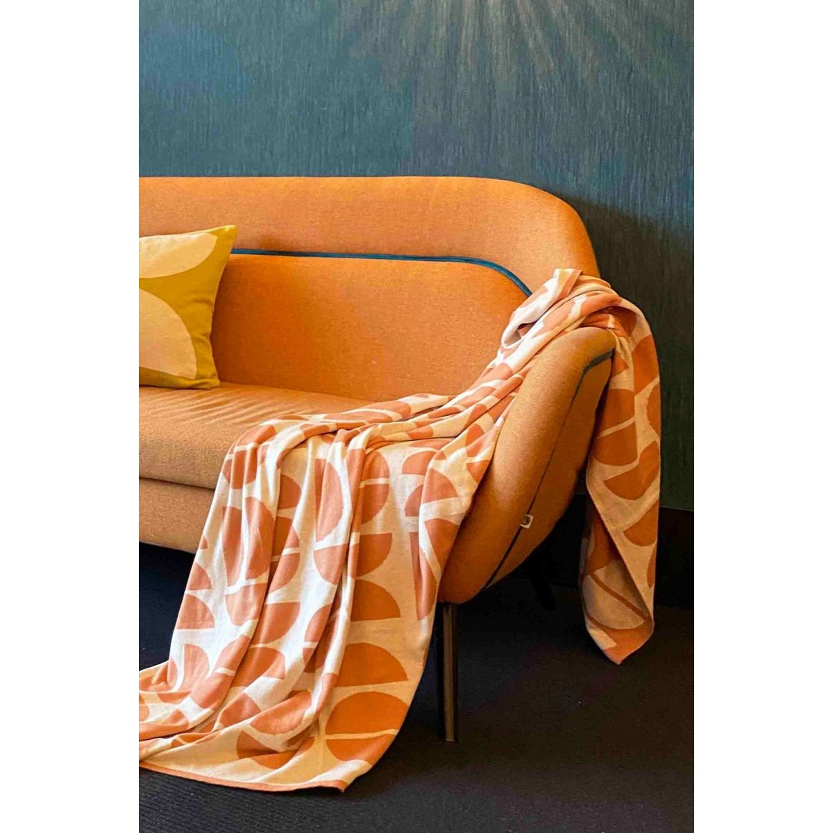 Ella deken perzik, zachte jacquard gebreide katoen - Afbeelding 3