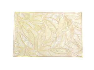 Rechthoekige stofplaat gouden blad