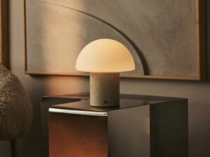 Maris Beige / Travertino Classico - Classic Travertine Oplaadbare tafellamp met 3 lichte kleuren en dimfunctie