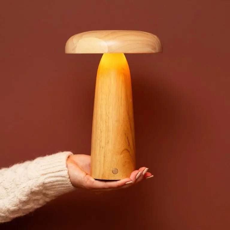 Lennart Houten Tafellamp – Oplaadbare, dimbare en draadloze verlichting