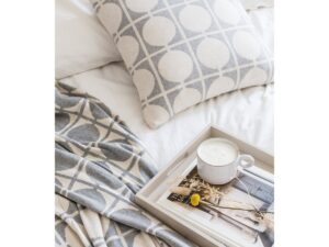 Don -deken grijs, zacht jacquard gebreide katoen