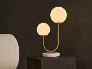 Giorgia Elegant Marble Lamp - Elegante tafellamp met matglazen lampen