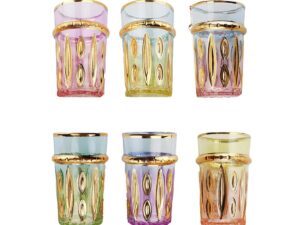 6 -gekleurde oosterse theekopjes - veel van 6