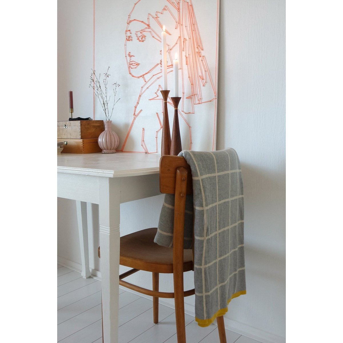 Todden deken grijs, zacht jacquard gebreide katoen - Afbeelding 3