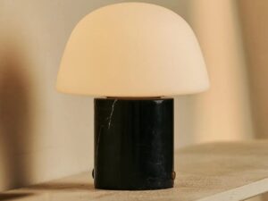 Maes Black / Nero Marquina - Elegante marmeren oplaadbare tafellamp, tot 100 uur verlichting, stijlvol en functioneel