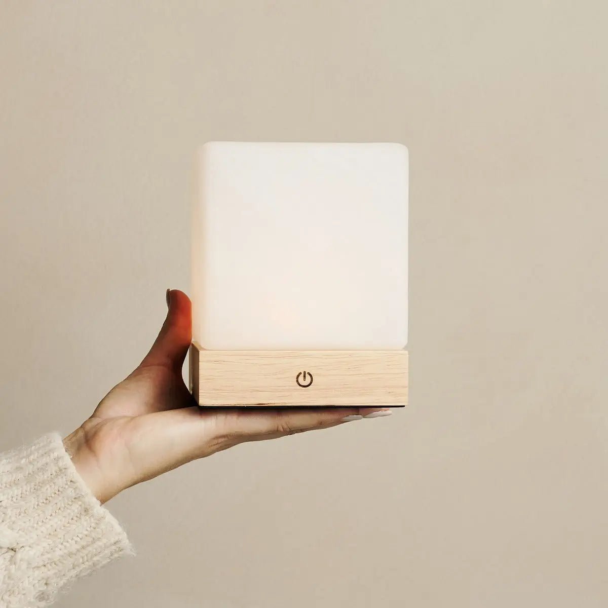 YCE lichtbruine draadloze houten lamp met bevroren glas-oplaadbare, dimbare, 100-uur batterij - Afbeelding 16