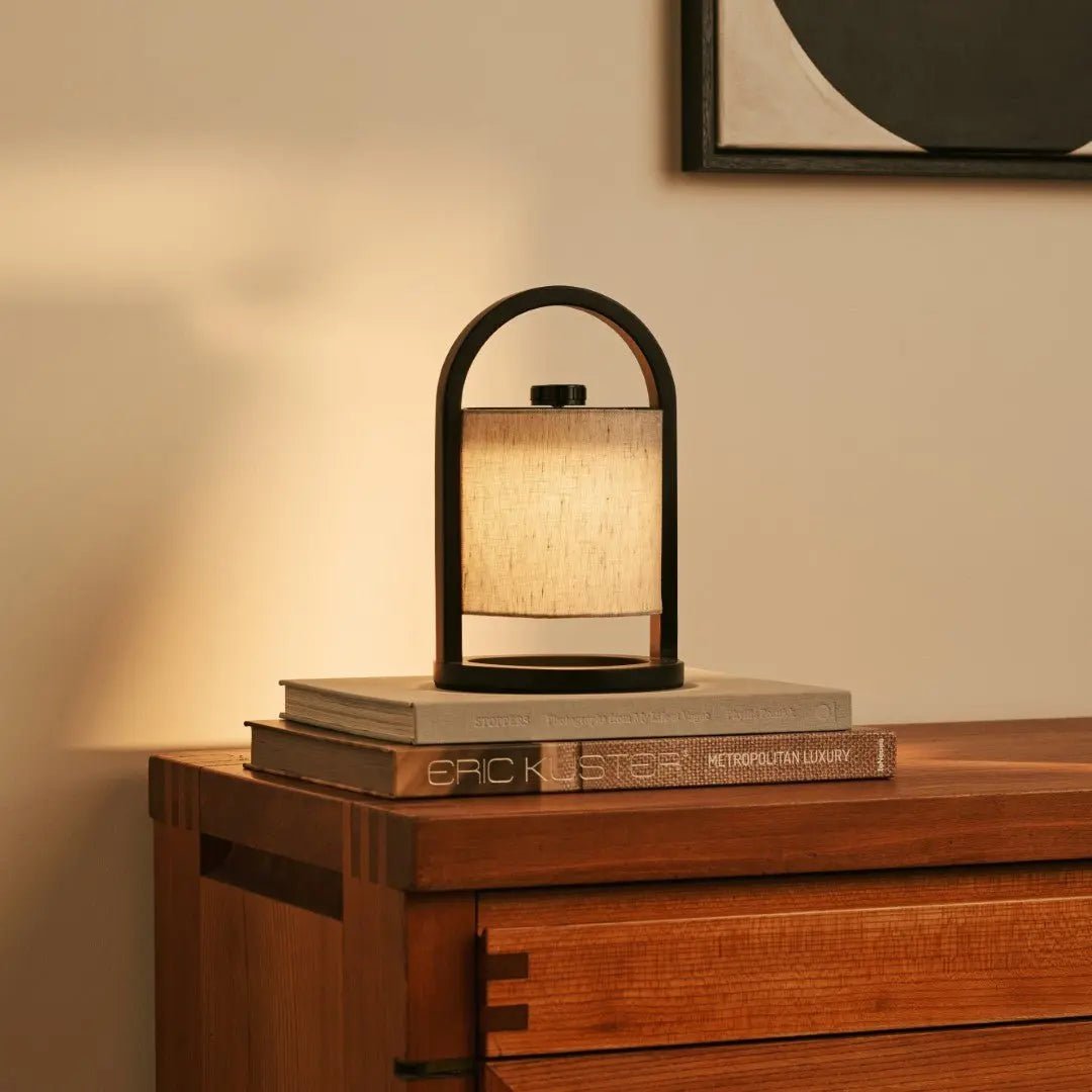 River Black & Gray Wooden oplaadbare lamp - Dimable & snateloze licht - Afbeelding 5