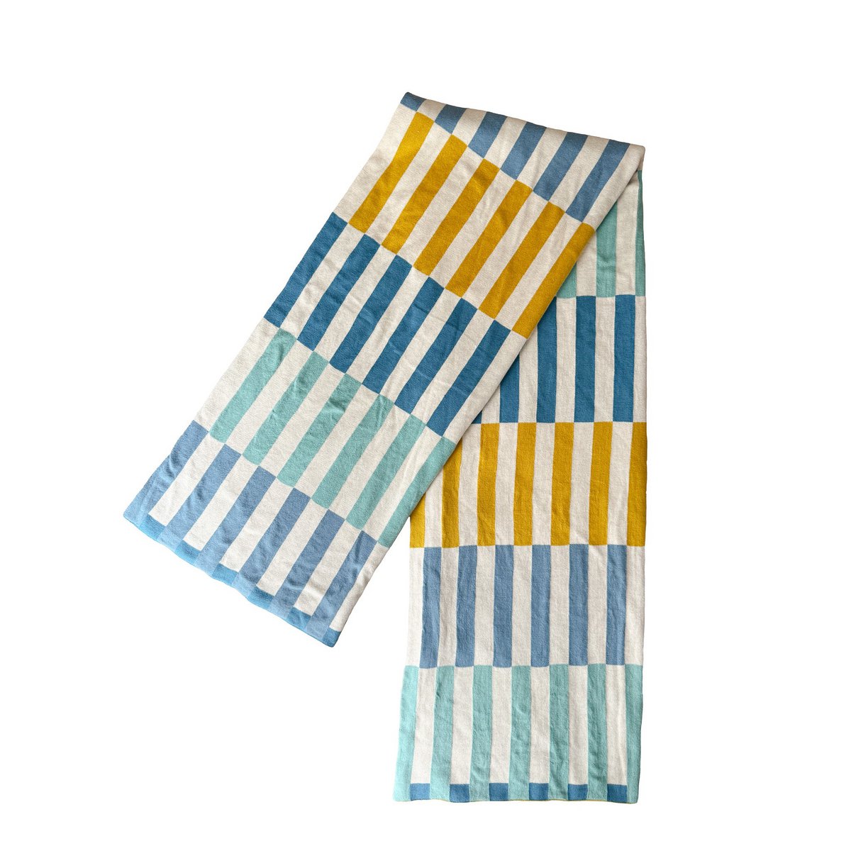 Mojo deken blauw, zacht Jacquard gebreide katoen. - Afbeelding 2