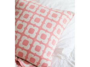 Doris kussen-dekroze roze, zachte jacquard katoenen gebreide