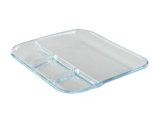 Platte 4 vierkante glazen compartimenten