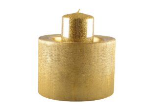 Gold Metal Candle Holder 16.5x16.5x11.5cm