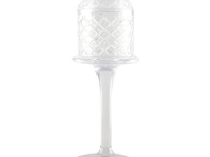 Bonbonnière in staand glas met een deksel van 10x33 cm