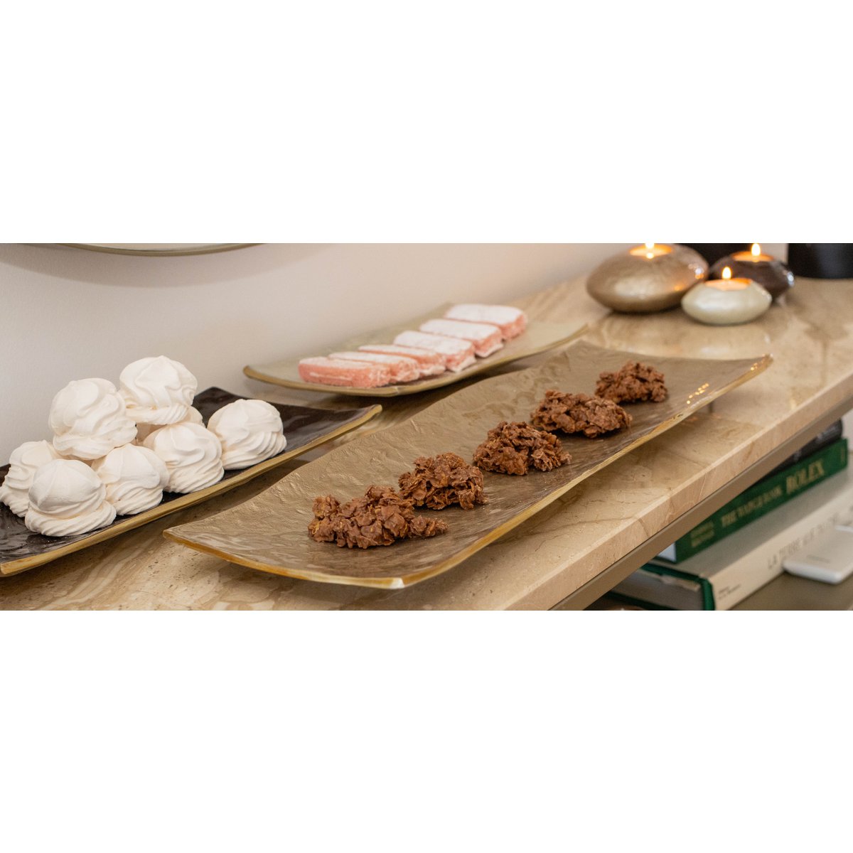 Rechthoekige witte decoratieve snit 25x16x2,5 cm - Afbeelding 4