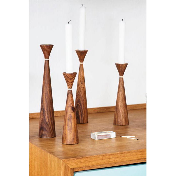 Lydia kandelaar - Nordindisk Teak