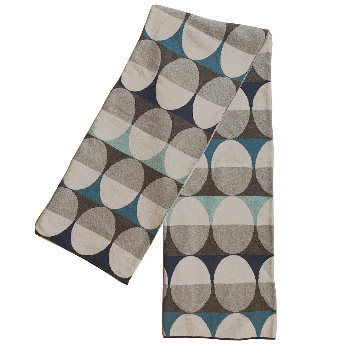 Olivia deken blauw, zacht jacquard gebreide katoen - Afbeelding 2