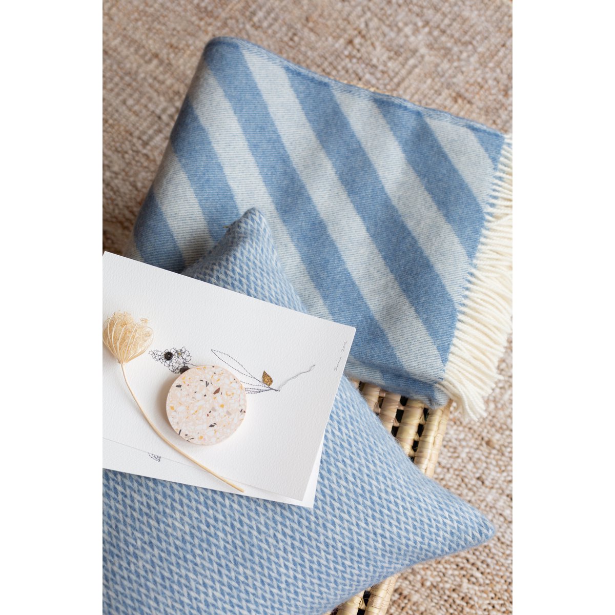 Filip Blue Zachte lichtgewicht zuivere Noorse wollen deken - Afbeelding 2