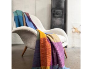 Frank deken blauw geweven Noorse wol