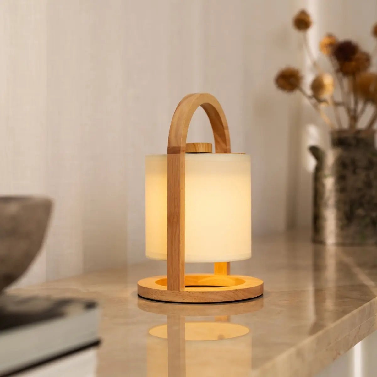 River Light Bruine Houten Oplaadbare Lamp – Dimbaar & Snoerloos Licht - Afbeelding 8
