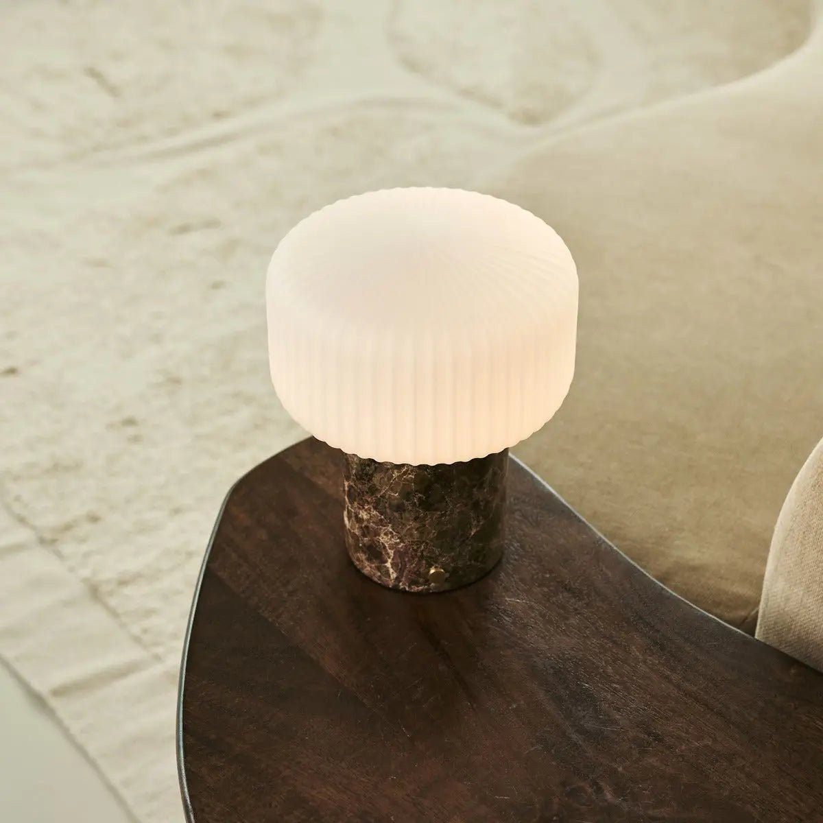 Renoir Brown / Emperador Dark - Marmeren oplaadbare tafellamp - Draadloos, USB -oplaadbaar en tot 100 uur verlichting - Afbeelding 7