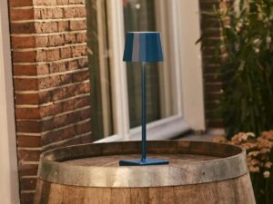 Wouter delftware blauw oplaadbare tafellamp-draadloos opladen, dimable, 120 uur batterijduur