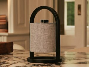 River Black & Gray Wooden oplaadbare lamp - Dimable & snateloze licht