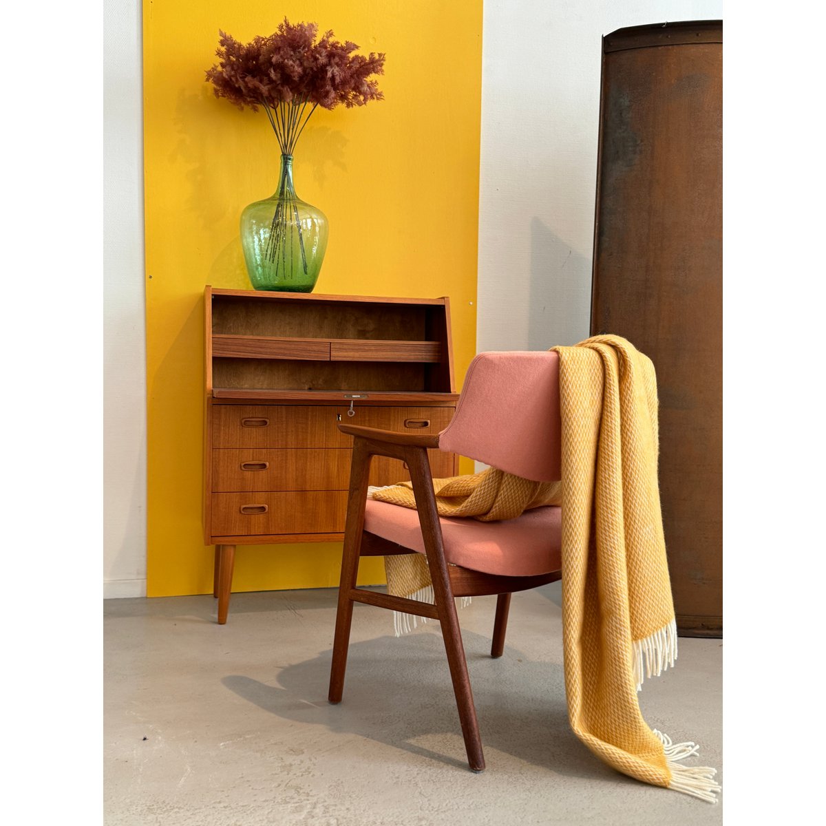 Fanny Wol Deken Geel, lichtgewicht pure Noorse wol - Afbeelding 3