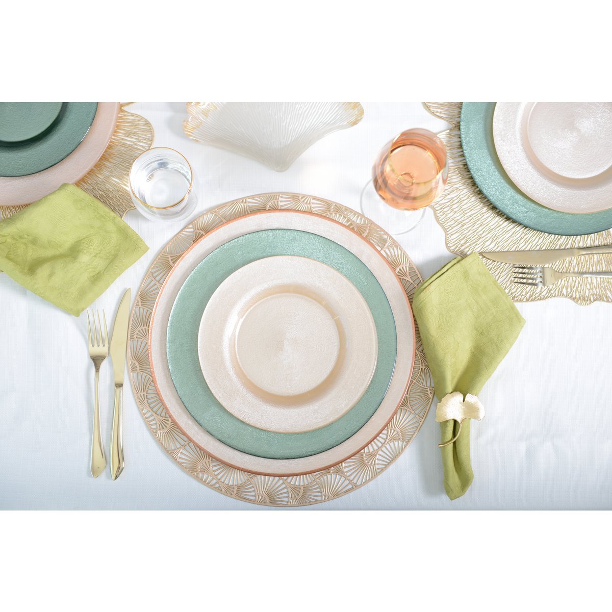 Ginkgo gouden ronde plaat - Afbeelding 4