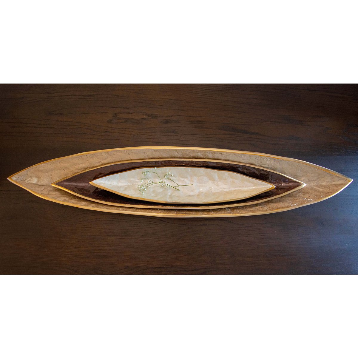 Wit decoratief aluminium gesneden 50x10.5x3,5 cm - Afbeelding 2