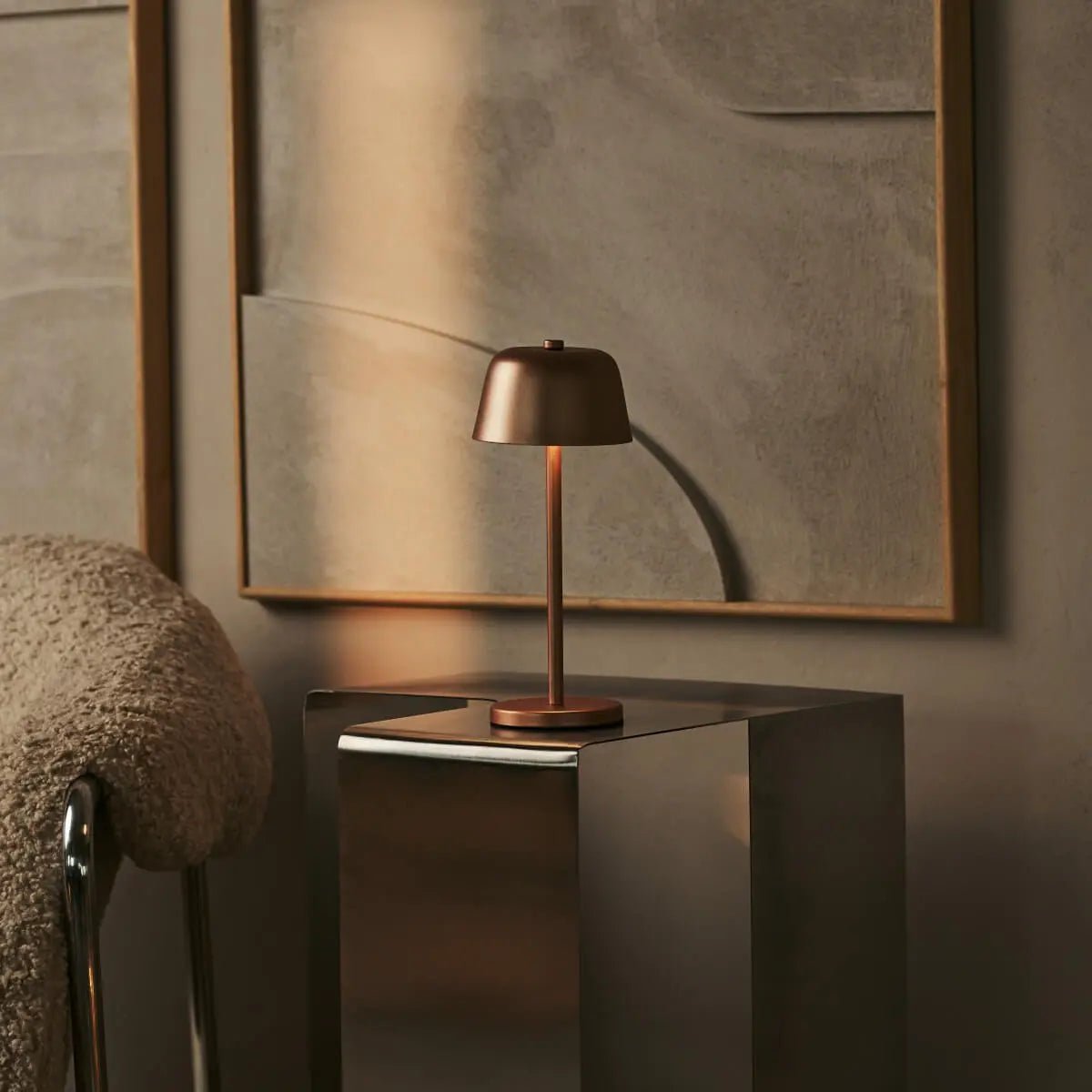 Anton Koperen Oplaadbare Tafellamp | Stijlvolle en draadloze verlichting - Afbeelding 2