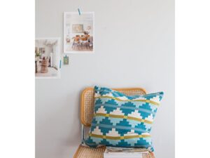 Alf kussenbedekking blauw, zacht jacquard gebreide katoen