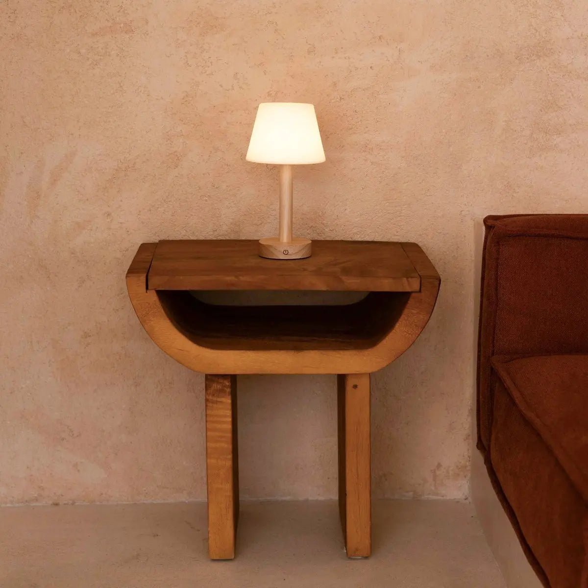 Zoë Lichtbruine Houten Oplaadbare Tafellamp | Dimbaar, USB-C, batterijduur van 80 uur - Afbeelding 6