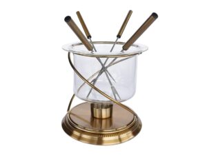 Gouden Fondue -service voor 4 personen