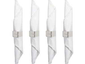 Veel 4 rondes van zilver gehamerd driehoekshanddoeken