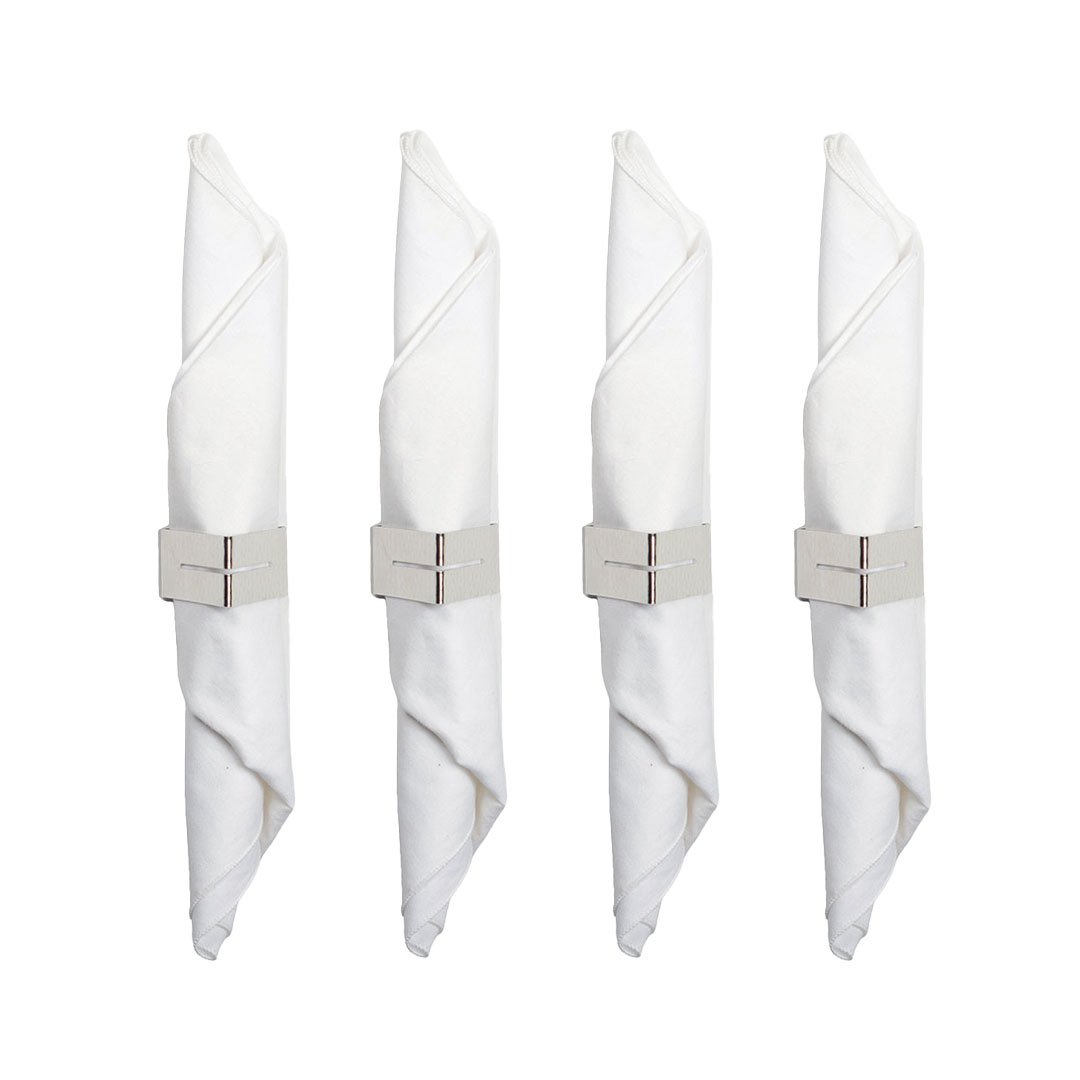 Veel 4 rondes van zilver gehamerd driehoekshanddoeken