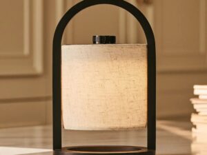 River Black draadloze houten lamp – Oplaadbaar en dimbaar