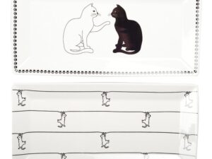 Zwart -witte bakjes met kattenontwerp - veel van 2