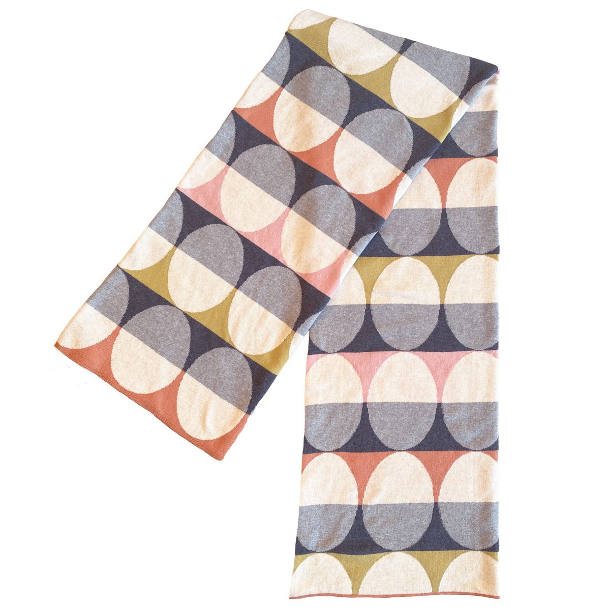 Olivia deken perzik, zachte jacquard gebreide katoen - Afbeelding 2