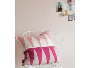 Oliver kussen-dekroze roze, zachte jacquard gebreide katoen