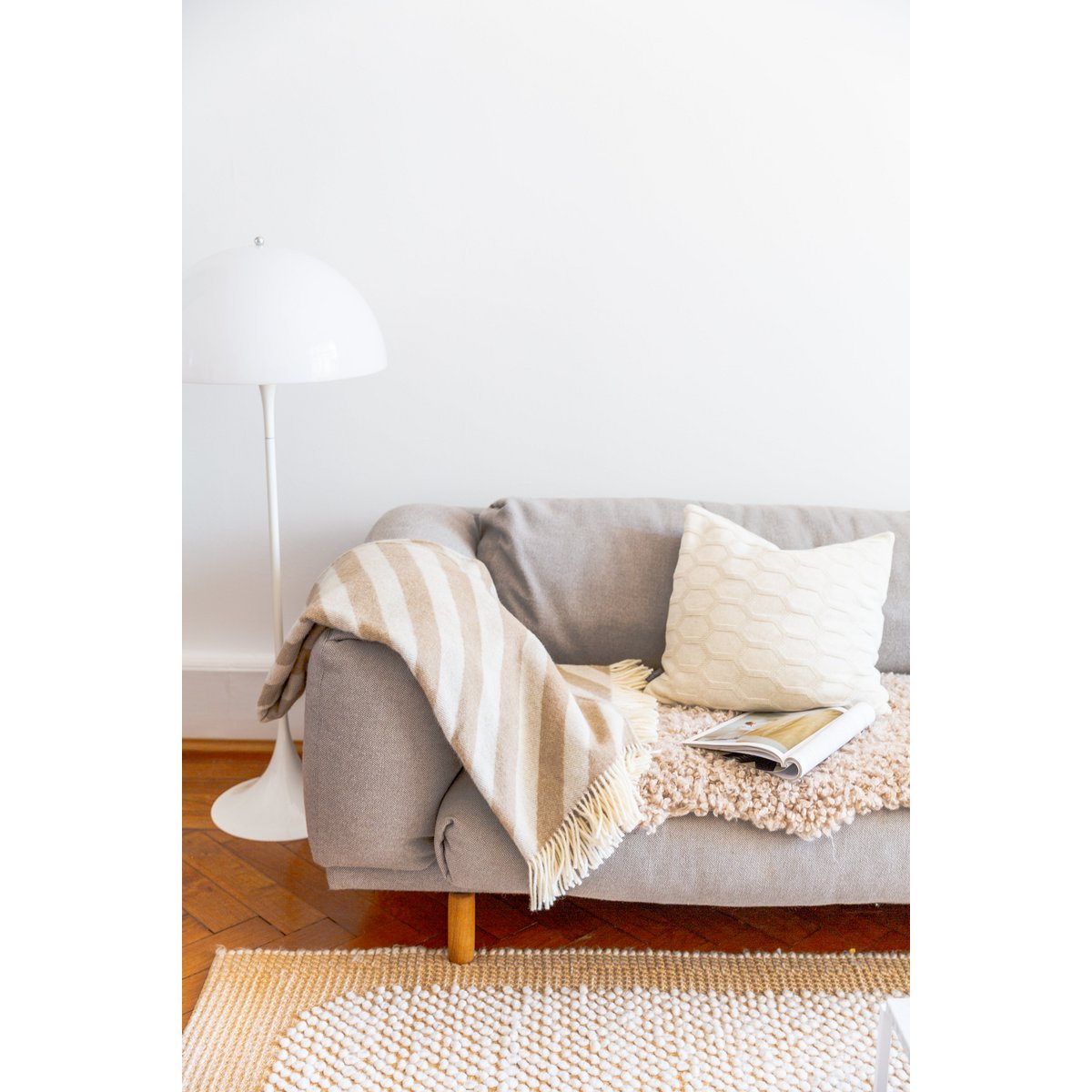 Filip Deken Beige Zachte Lichtgewicht Noorse Wollen Deken - Afbeelding 4