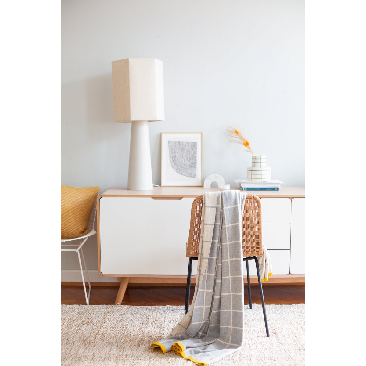 Todden deken grijs, zacht jacquard gebreide katoen