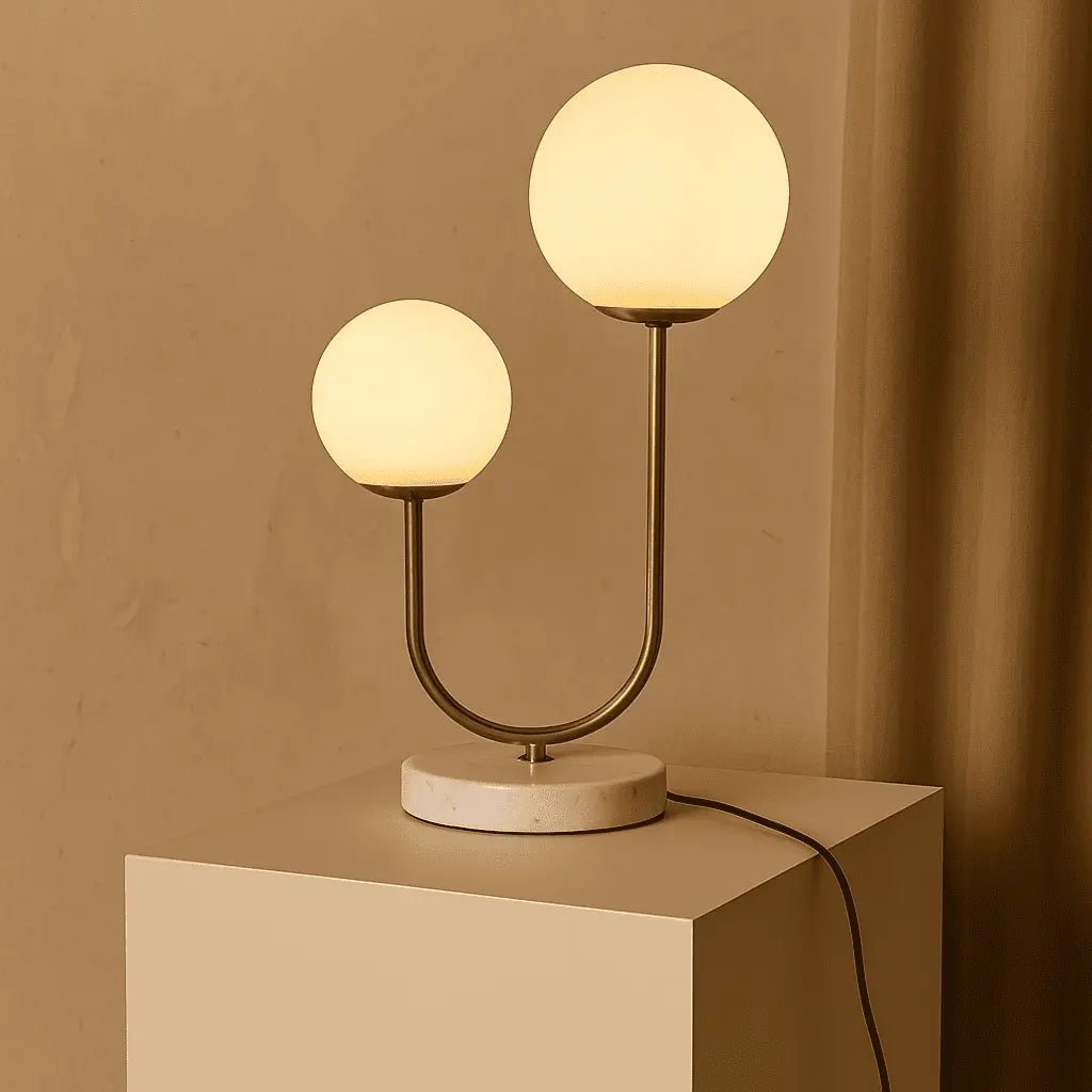 Giorgia Elegant Marble Lamp - Elegante tafellamp met matglazen lampen - Afbeelding 11