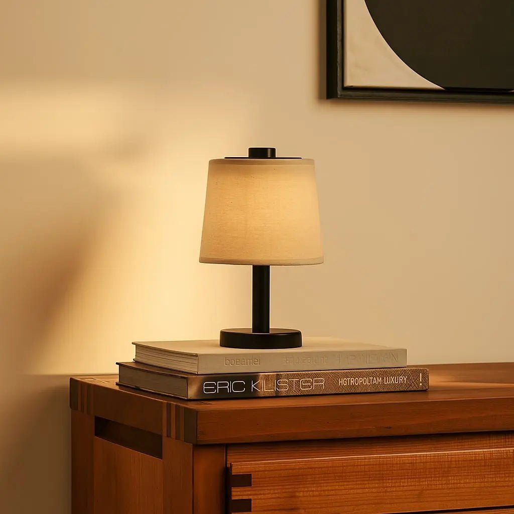 Rover zwarte houten lamp - oplaadbare, draadloze en dimbare schaduw - Afbeelding 9